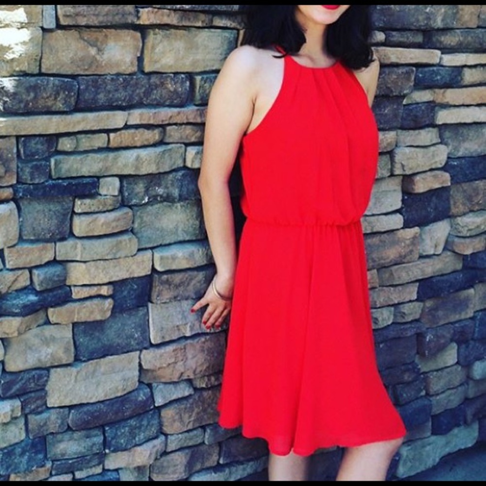 Francesca’s Red Midi Dress